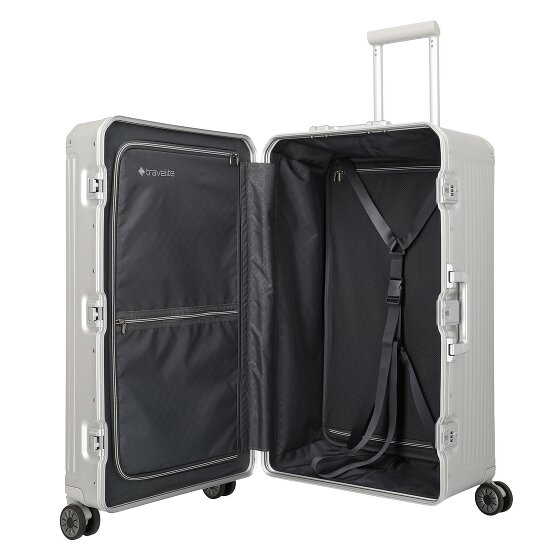 Travelite Next Trunk 4-Rollen Trolley Aluminium 76 cm