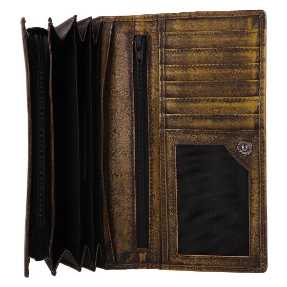 Greenburry Destressed Geldbörse RFID Schutz Leder 13 cm