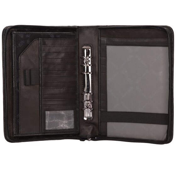 Greenland Nature Black Nappa Ringmappe Leder 19 cm