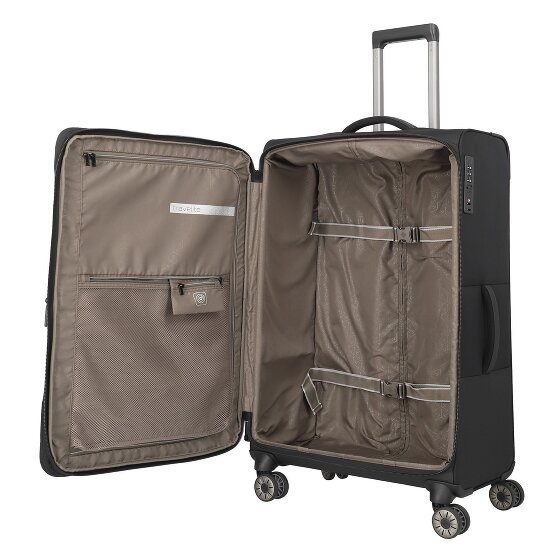 Travelite Crosslite 4 Rollen Trolley XL 81 cm mit Dehnfalte