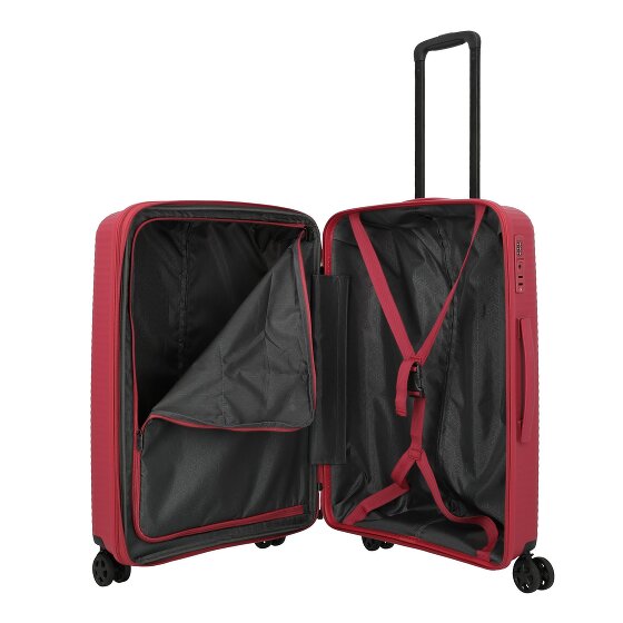 Travelite Air Stripe 4 Rollen Trolley M 66 cm mit Dehnfalte