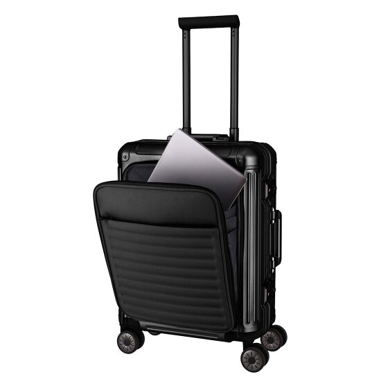 Travelite Next 4-Rollen Kabinentrolley Aluminium 55 cm Laptopfach