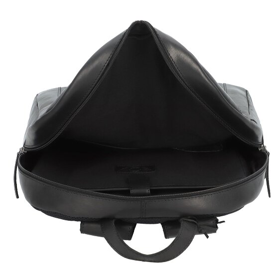 Greenburry Pure Black Daypack Leder 46 cm Laptopfach