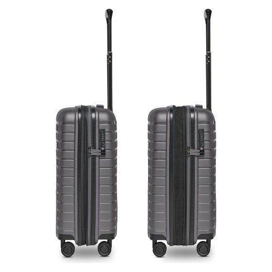 Pactastic Collection 04 THE CABIN + 4 Rollen Kabinentrolley S 55 cm mit Dehnfalte