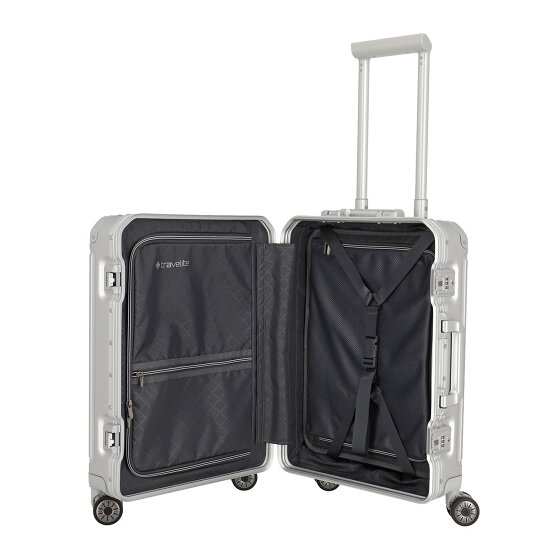Travelite Next 4-Rollen Kabinentrolley Aluminium 55 cm