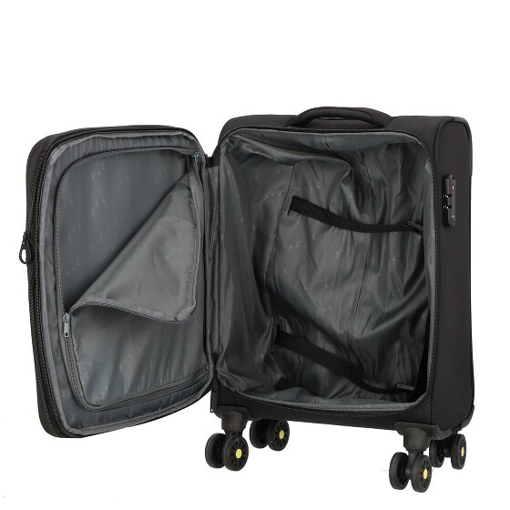 d&n Travel Line 9704 4 Rollen Kabinentrolley S 55 cm mit Dehnfalte