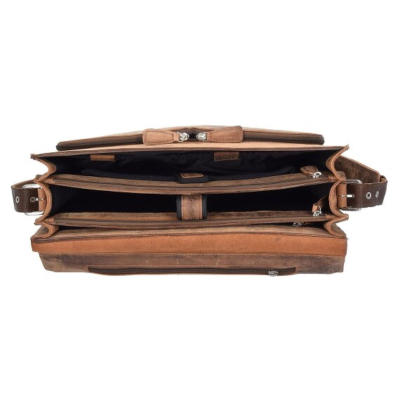 Plevier Retro Newton Aktentasche Leder 41 cm Laptopfach
