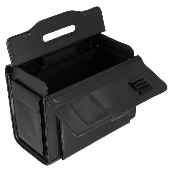 Dermata 2 Rollen Pilotentrolley Leder 39 cm