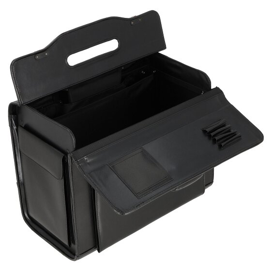 Dermata 2 Rollen Pilotentrolley Leder 39 cm