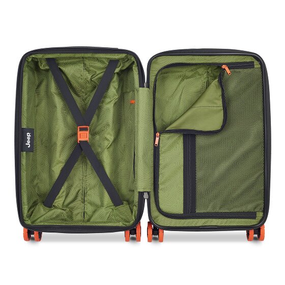 Jeep JH002B 4 Rollen Kabinentrolley XL 55 cm mit Dehnfalte