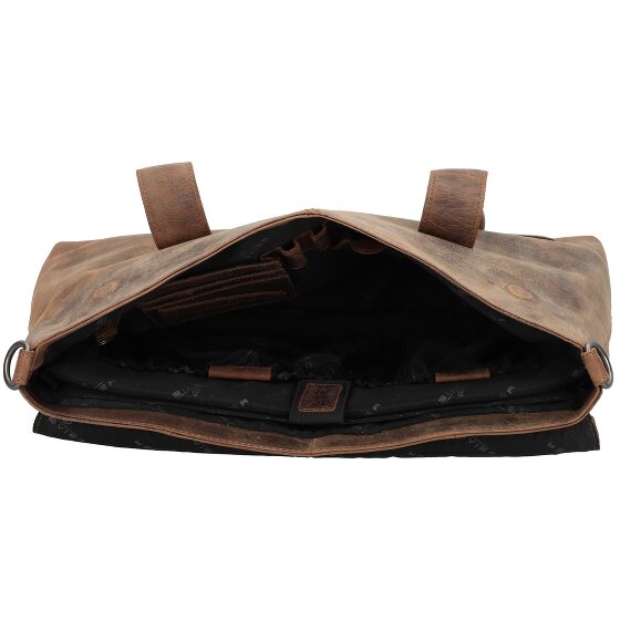 Plevier Retro Lamarr Schultertasche Leder 45 cm Laptopfach
