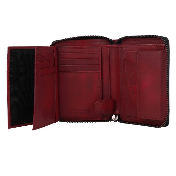 Greenburry Destressed Geldbörse RFID Schutz Leder 13 cm