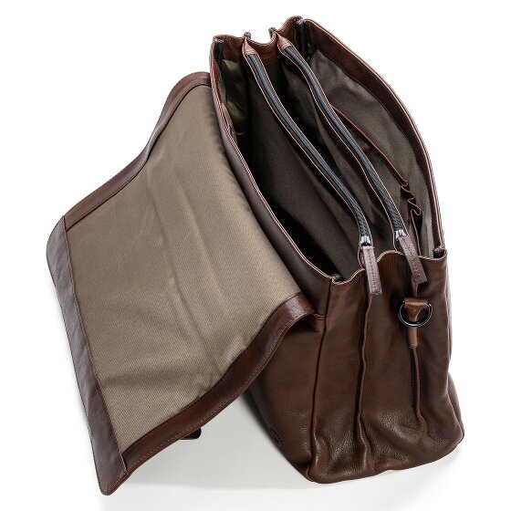 Farmhood Memphis Aktentasche XXL 3 Fächer Leder 39 cm