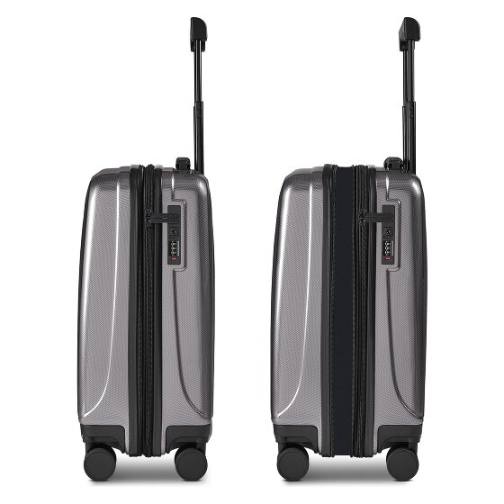 Police New York 4 Rollen Kabinentrolley S 54 cm mit Dehnfalte