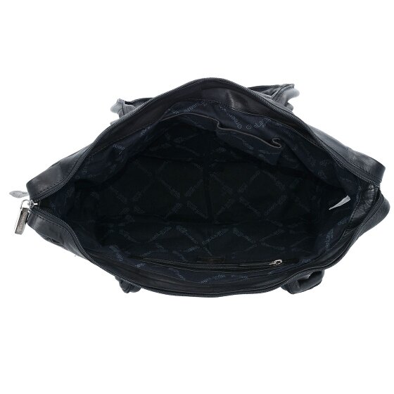 Greenland Nature Black Nappa Shopper Tasche Leder 33 cm