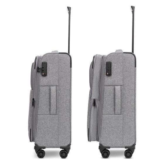 Redolz Essentials 12 THREE SET 4 Rollen Kofferset 3-teilig mit Dehnfalte
