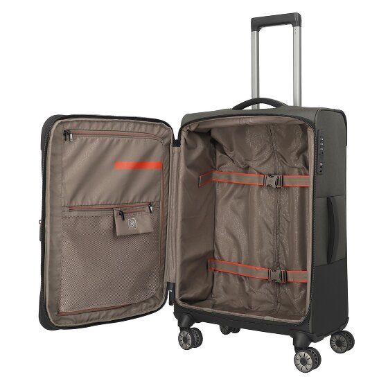 Travelite Crosslite 5.0 4 Rollen Trolley M 66 cm mit Dehnfalte