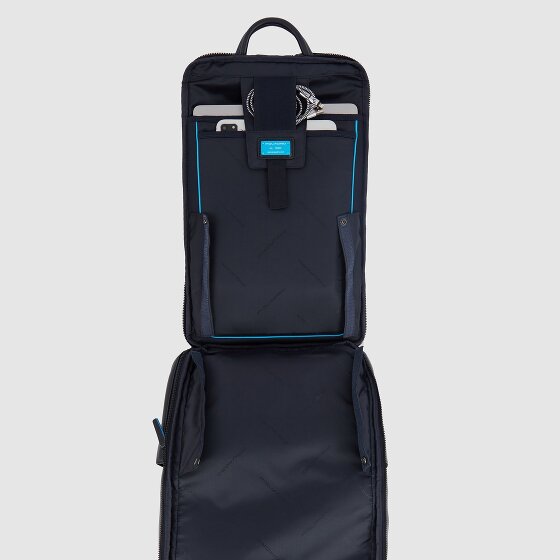 Piquadro Blue Square Revamp Business-Rucksack RFID Schutz Leder 43 cm Laptopfach