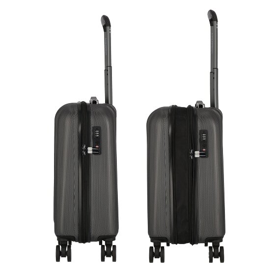 Polestream Moonrock 4 Rollen Kabinentrolley 55 cm mit Dehnfalte