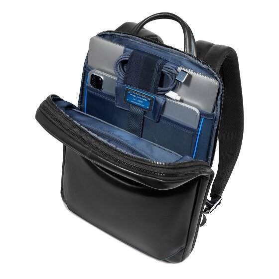 Piquadro Blue Square Daypack RFID Schutz Leder 37 cm Laptopfach