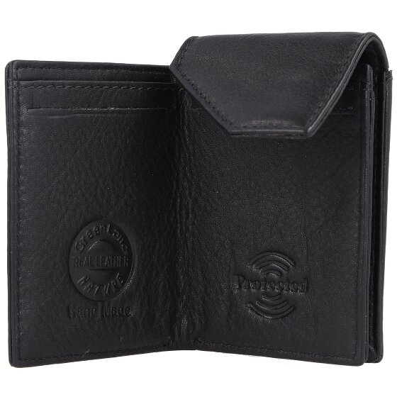 Greenland Nature Black Nappa Geldbörse RFID Leder 7 cm