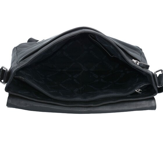 Greenland Nature Black Nappa Messenger Leder 38 cm