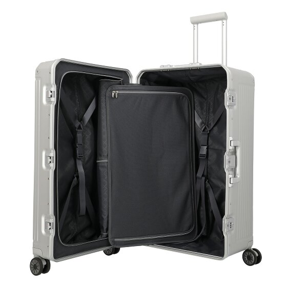 Travelite Next Trunk 4-Rollen Trolley Aluminium 76 cm