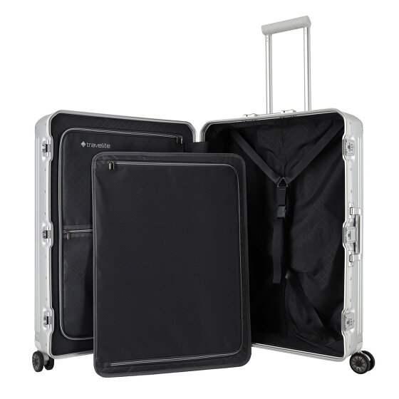 Travelite Next 4-Rollen Trolley Aluminium 77 cm