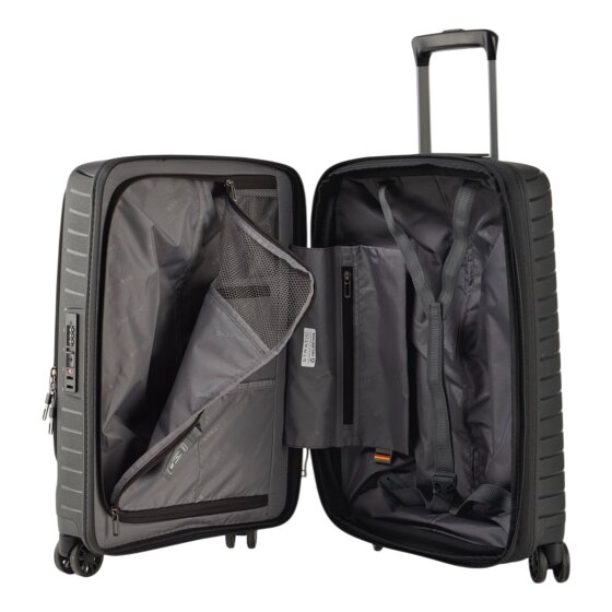 Stratic Novium 4 Rollen Kabinentrolley S 55 cm Laptopfach mit Dehnfalte