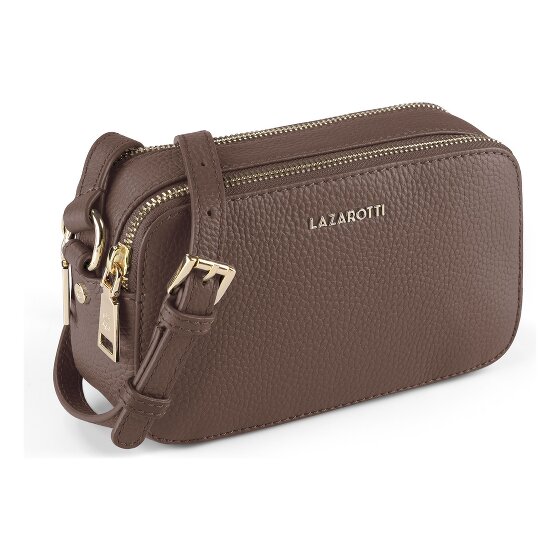 Lazarotti Bologna Leather Umhängetasche Camera-Bag Leder Double-Zip 18 cm