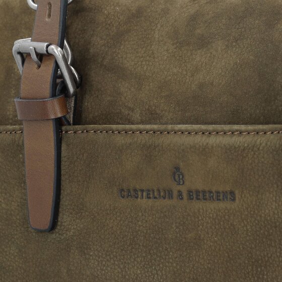 Castelijn & Beerens Nubuck Schultertasche Leder 40 cm Laptopfach