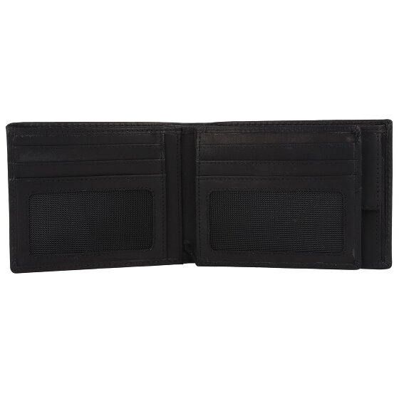 Greenburry Pure Black Geldbörse RFID Schutz Leder 13 cm