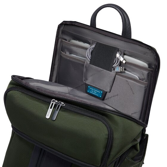 Piquadro Brief Reiserucksack Leder 43 cm laptopfach