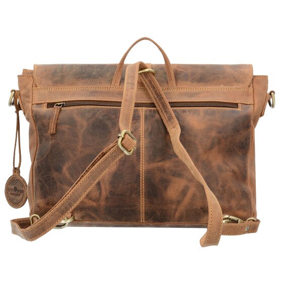 Greenburry Vintage Aktentasche Umhängetasche Rucksack Leder 35 cm