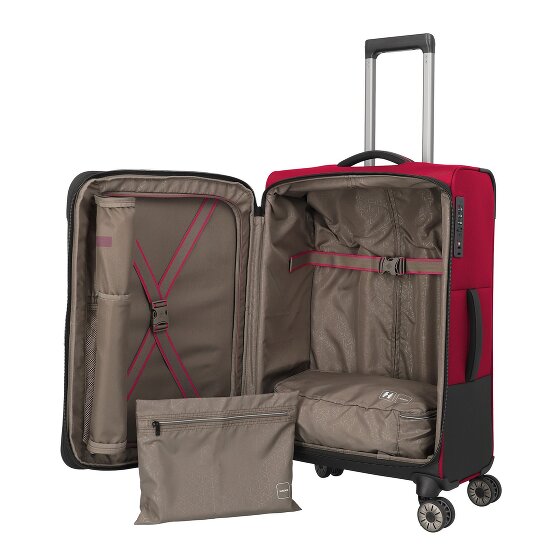 Travelite Crosslite 5.0 4 Rollen Trolley M 66 cm mit Dehnfalte