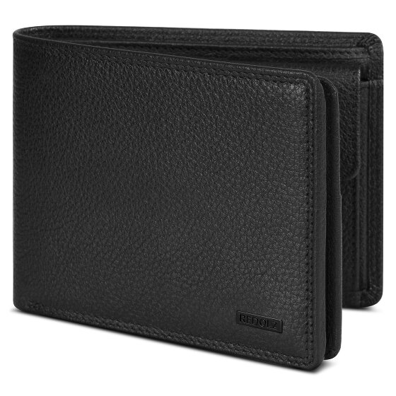 Redolz Leather Essentials QF Geldbörse RFID Leder 12 cm ausklappbar mit Reißverschlussfach