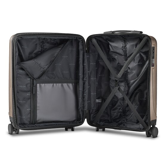 Police New York 4 Rollen Kabinentrolley S 54 cm mit Dehnfalte
