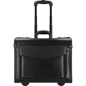 Dermata 2-Rollen Pilotentrolley Leder 45,5 cm Laptopfach