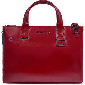 Piquadro Blue Square Shopper Tasche Leder 38 cm Laptopfach mit Dehnfalte