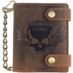 Greenburry Vintage Skull Geldbörse Leder 10 cm