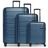  Collection 04 THE THREE SET + 4 Rollen Kofferset 3-teilig mit Dehnfalte Variante navy blue-metallic