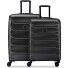  Meteor 4-Rollen Kofferset M+L mit Dehnfalte Variante deep black