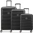  Meteor 4 Rollen Kofferset 3-teilig mit Dehnfalte Variante black