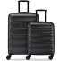  Meteor 4-Rollen Kofferset S+M mit Dehnfalte Variante deep black