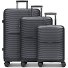  Shine 4 Rollen Kofferset 3-teilig mit Dehnfalte Variante black