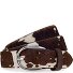  Gürtel Leder Variante dunkelbraun-offwhite | 90 cm