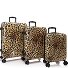  Elite Fashion 4 Rollen Kofferset 3-teilig mit Dehnfalte Variante brown leopard