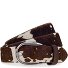  Gürtel Leder Variante dunkelbraun-offwhite | 100 cm