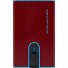  Black Square Kreditkartenetui RFID Schutz Leder 6 cm Variante red