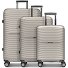  Shine 4 Rollen Kofferset 3-teilig mit Dehnfalte Variante taupe